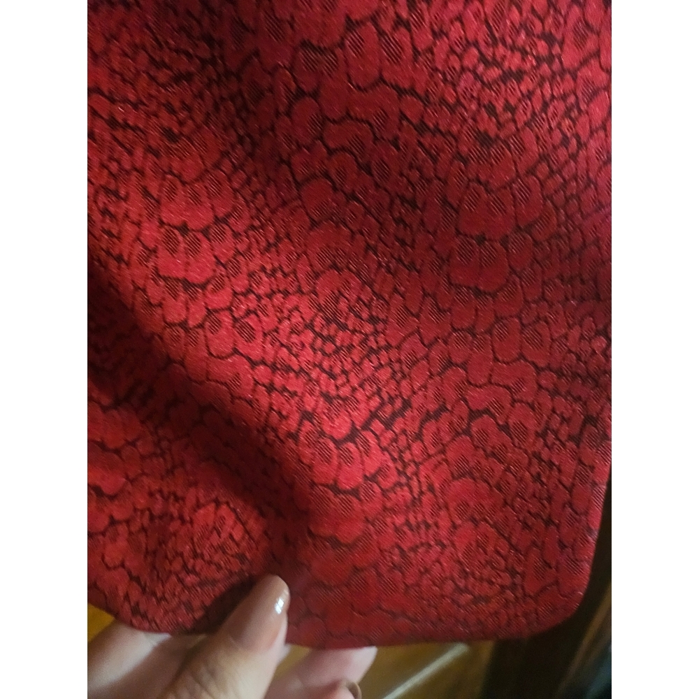 Kasper Tailored Red/ Black Patterned Mandarin Col… - image 6